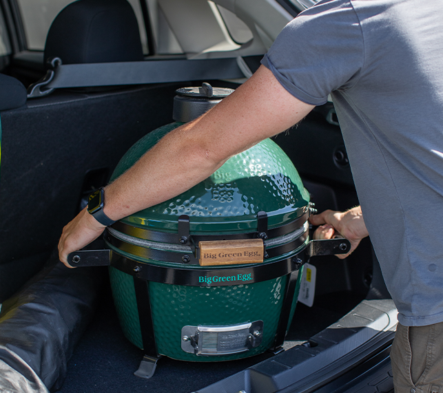 Unloading Big Green Egg From Car