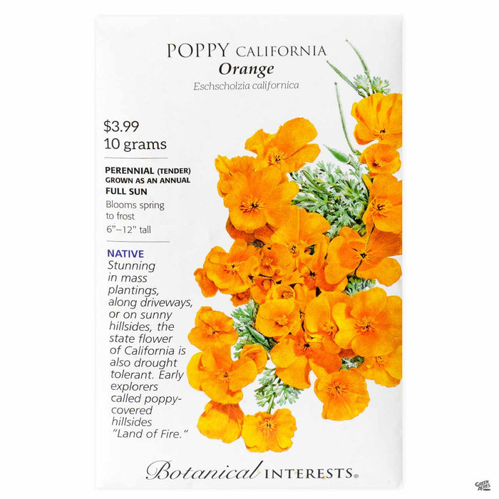 Botanical Interests Seeds Poppy California Orange