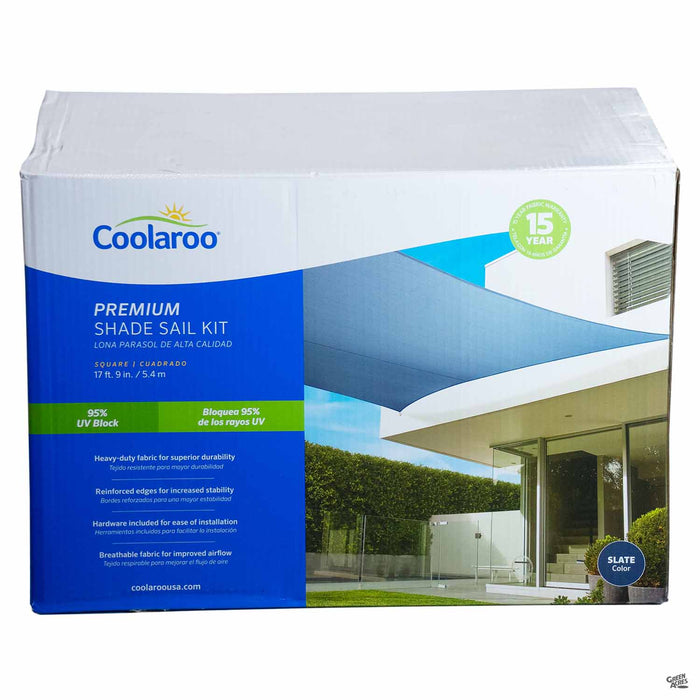 Coolaroo Square Premium Shade Sail Kit in Slate