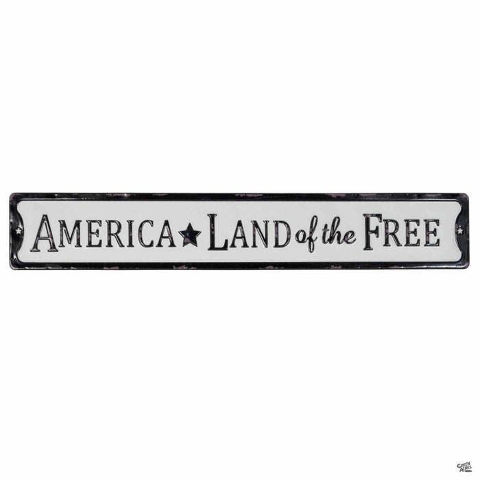 Americana Metal Sign Assorted: America - Land of the Free
