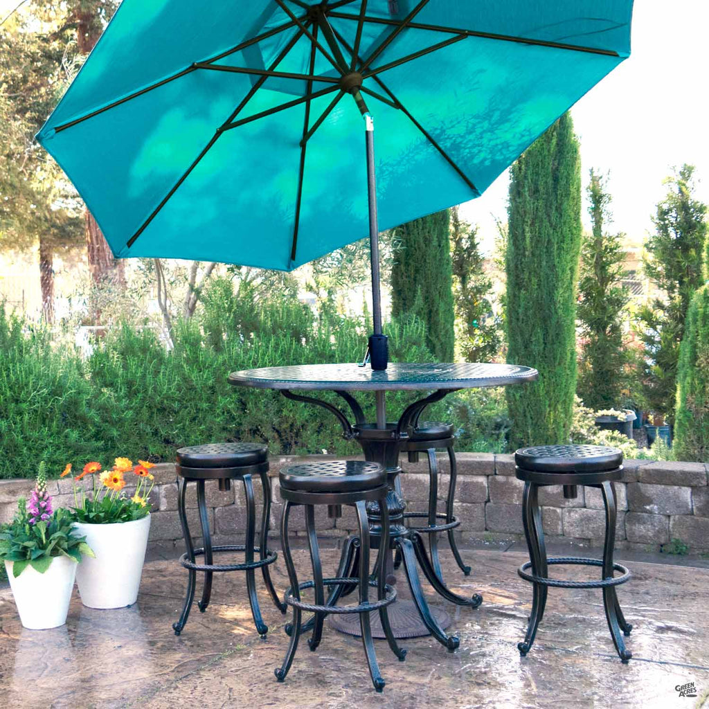 bar height patio table umbrella stand Gensun® Bar-Height Collection — Green Acres Nursery & Supply