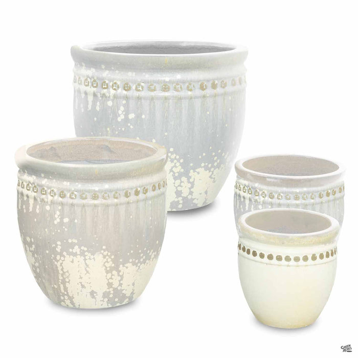 Decor Pot with Pattern - All 4 Sizes in White