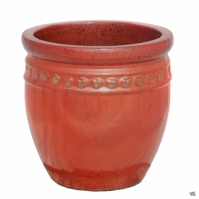 Decor Pot with Pattern - Size 4 in Red