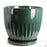 Zaragoza Planter with Attached Saucer in green 11.5 inch