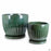 Zaragoza Planter with Attached Saucer set in green