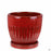 Zaragoza Planter with Attached Saucer in red 8.5 inch