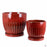 Zaragoza Planter with Attached Saucer set in red