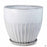 Zaragoza Planter with Attached Saucer in white 11.5 inch