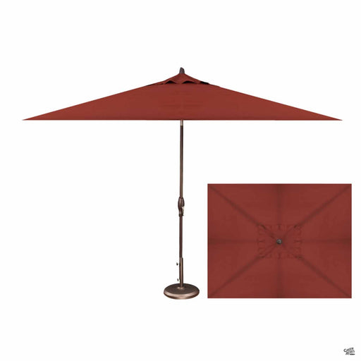 Auto Tilt 8 foot by 10 foot Market Umbrella in Auburn with Bronze Frame