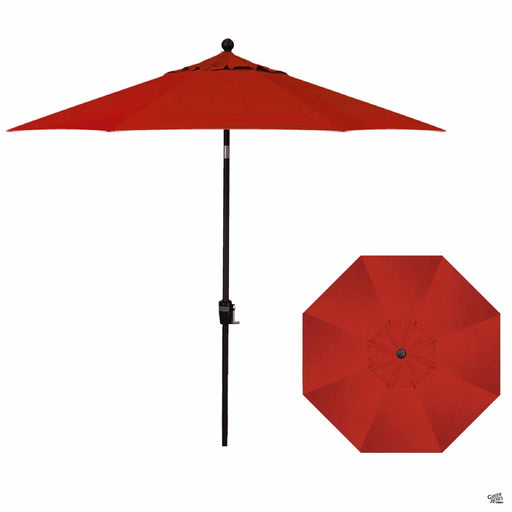 Push Button Tilt 9 foot Market Umbrella in Red with Black