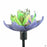 ApricotMint Glass Flower Garden Stake Electric Green and Cornflower Blue