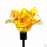 ApricotMint Glass Flower Garden Stake Electric Green, Yellow and Red