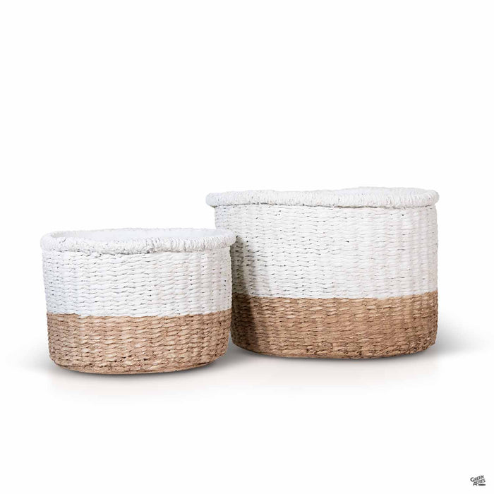 Two Tone Basketweave Planters