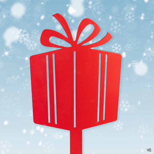 Holiday 3D Gift Garden Stake 7.5"