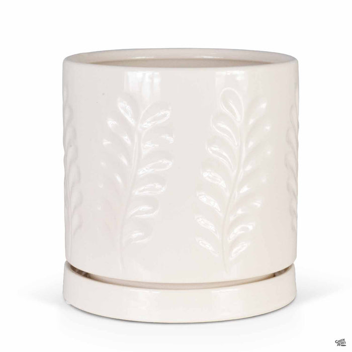 Janna Cylinder Pot 6 inch in white