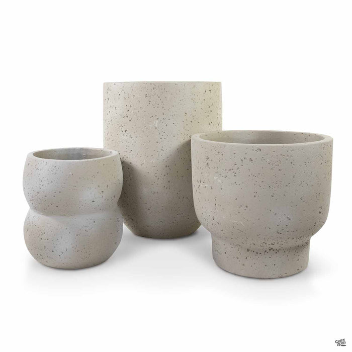 Textured Stone Planters in White