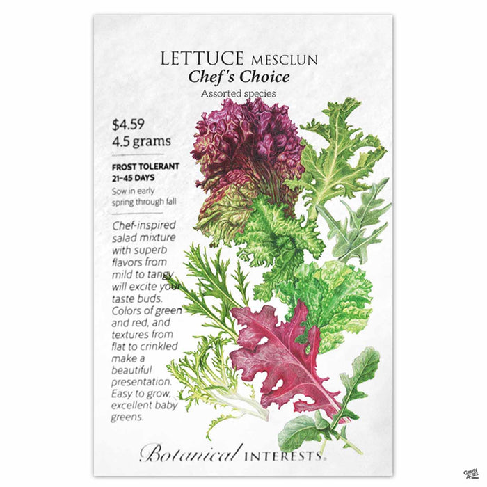 Botanical Interests Seeds Lettuce Mesculun Chefs Choice