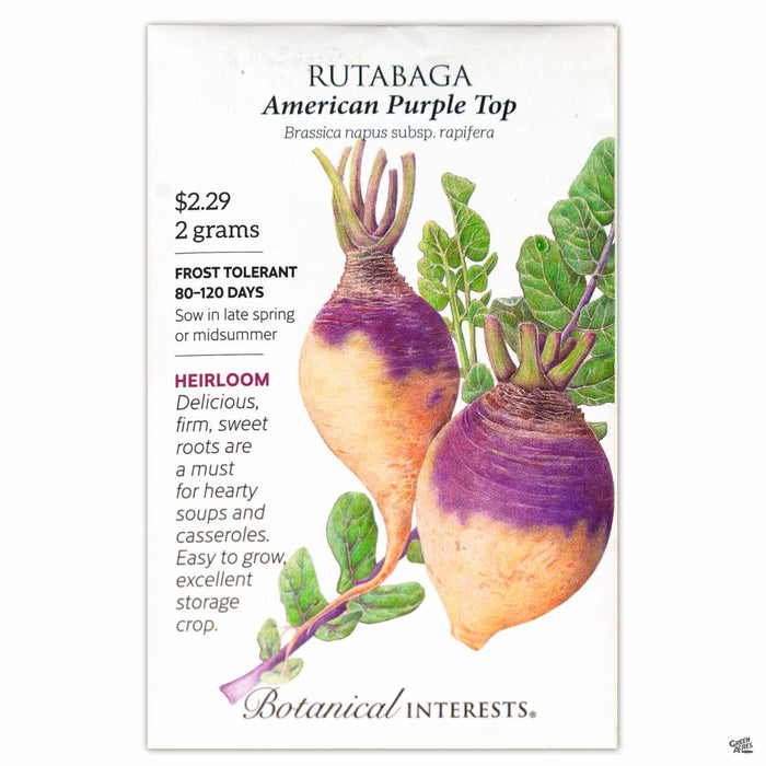 Botanical Interests Seeds Rutabaga American Purple Top
