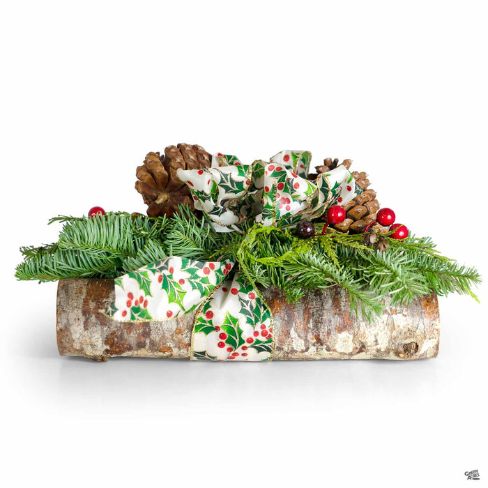 Holiday Log Centerpiece 12 inch