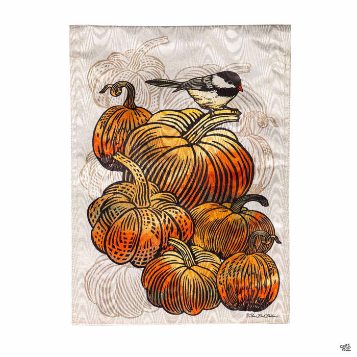 Beautiful Pumpkins Moire Garden Flag