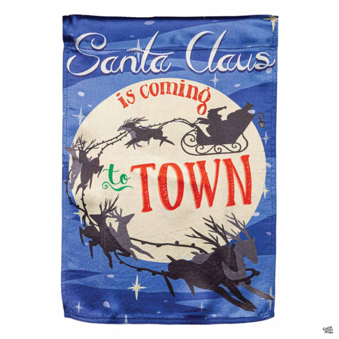Santa is Coming to Town Lustre Garden Flag