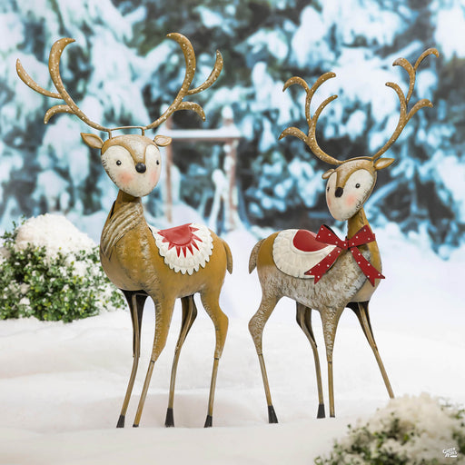 Festive Holiday Deer Statue