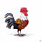 Metal Rooster Sculpture 12 inch