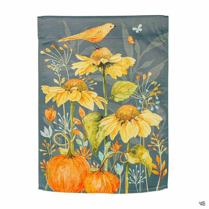 Yellow Finch and Sunflower Suede Garden Flag