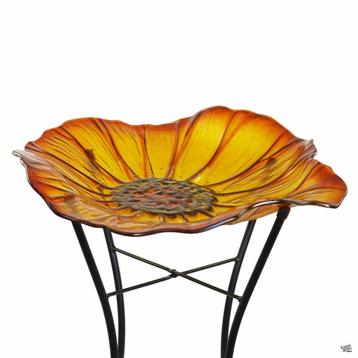 Sunflower Glass Bird Bath
