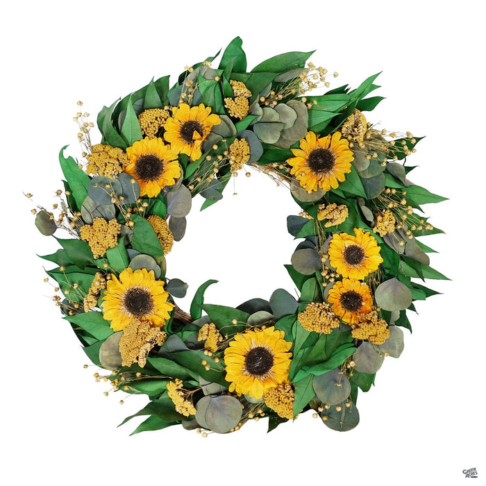 Sunflower Summer Fall Wreath 22 inch