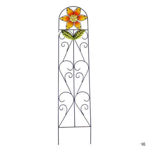 Metal and Glass Trellis Garden Stake