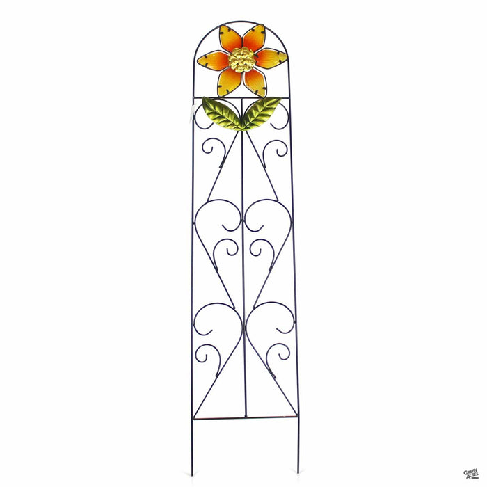 Metal and Glass Trellis Garden Stake