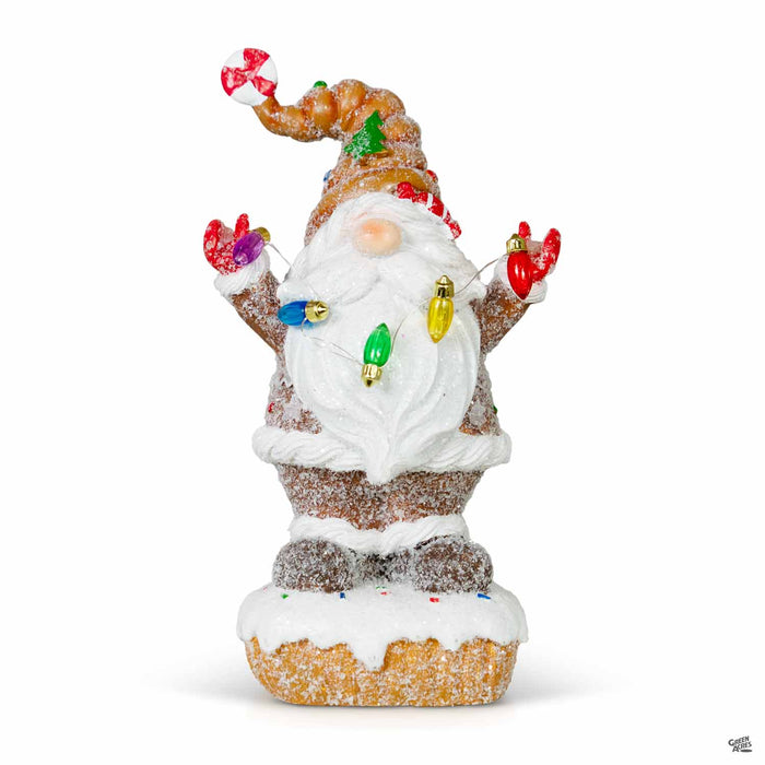 Gingerbread Gnome with String Lights