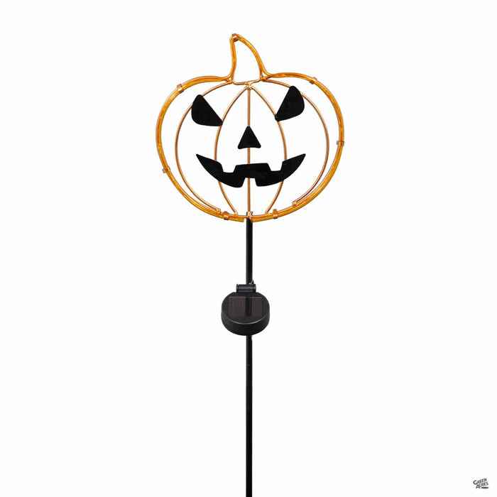 Lighted Pumpkin Face Garden Stake