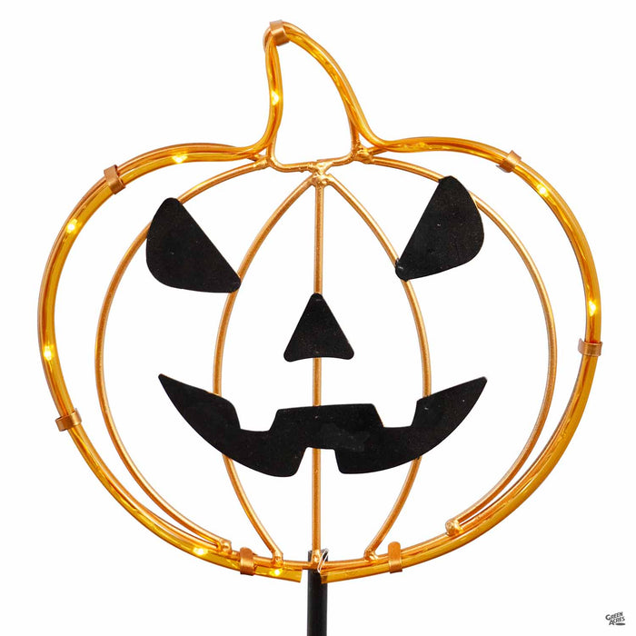 Lighted Pumpkin Face Garden Stake