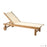 Kingsley Bate St. Tropez Teak Chaise Lounge with Sand Sling Fabric