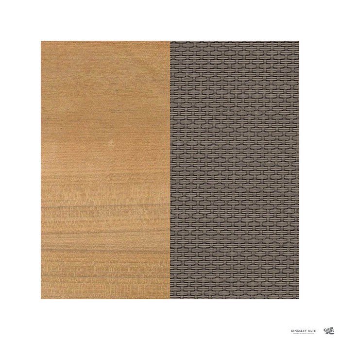 Kingsley Bate St. Tropez Teak Chaise Lounge Slate Fabric Swatch