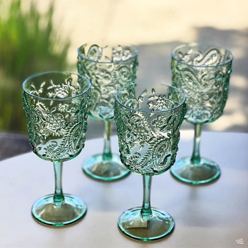Paisley Wine Glass 13 ounce