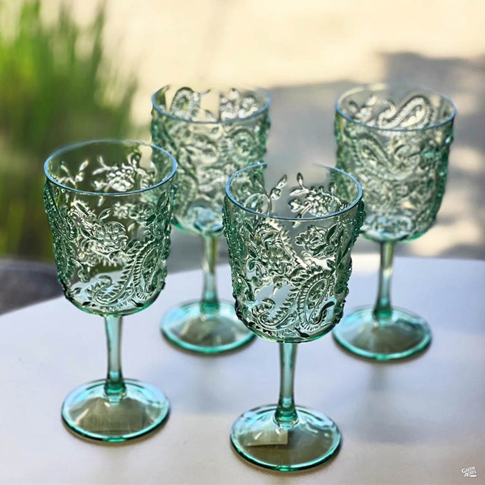 Paisley Wine Glass 13 ounce