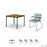 Houe Four Square Dining Table with 4 Click Dining Chairs in Multi