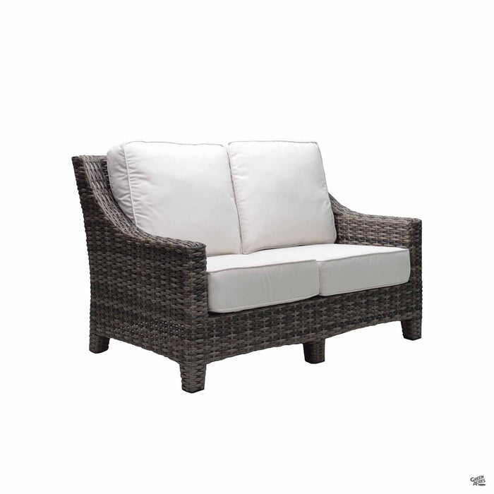 San Marino Deep Seating Loveseat in Ostrich with Roasted Pecan Frame