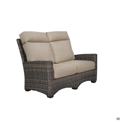 Ventura Deep Seating Loveseat in Ostrich with Roasted Pecan Frame