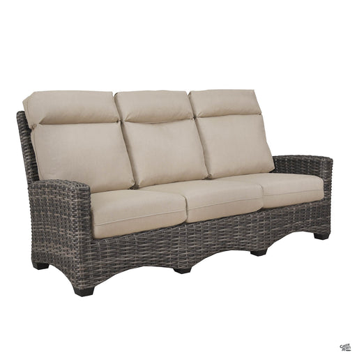Ventura Deep Seating Sofa in Ostrich with Roasted Pecan Frame
