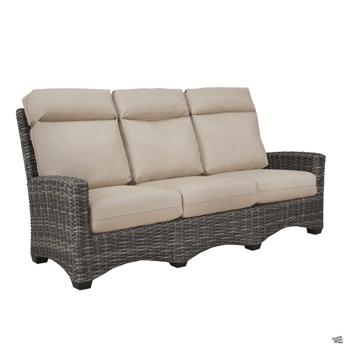 Ventura Deep Seating Sofa in Ostrich with Roasted Pecan Frame