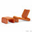 Line Lounge Chair and Ottoman in Orange