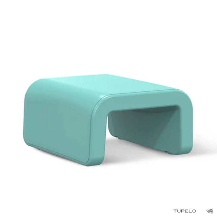 Line Ottoman in Seafoam