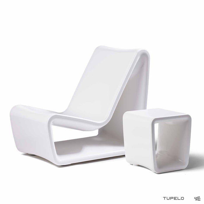 Loop Lounge Chair and Table in White