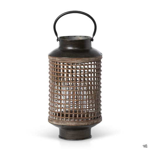 Park Hill Mesh Wood Lantern
