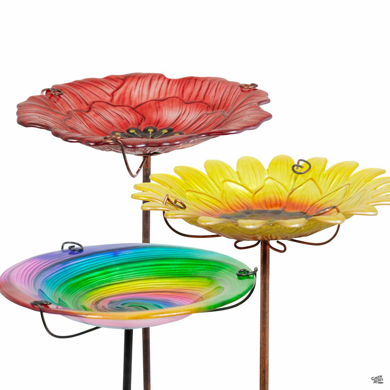 Glass Birdbaths & Stands