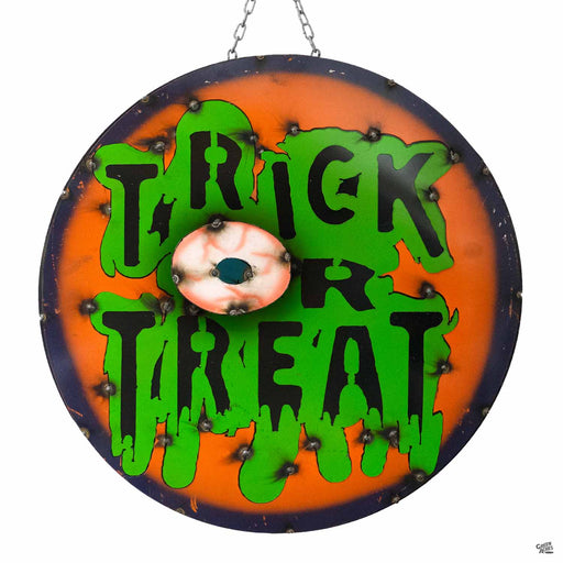 Round Metal Sign Trick or Treat